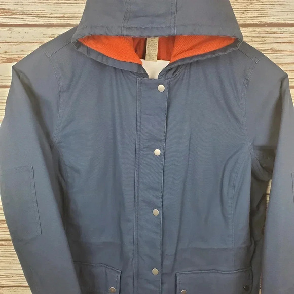 Duluth Womens XXL Navy Blue Fleece Lined Canvas Thick Chore Field Hooded Coat - Picture 3 of 15
